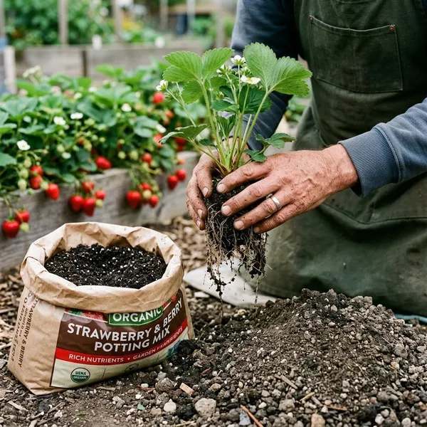 aardbeien potgrond of tuinaarde