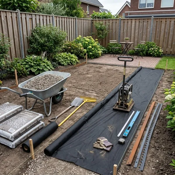 grind in tuin aanleggen