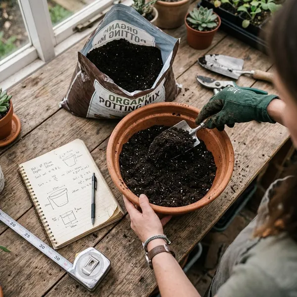 Potgrond voor een ronde pot