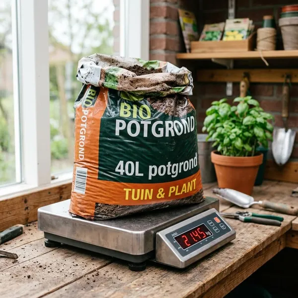 hoeveel weegt 40 liter potgrond
