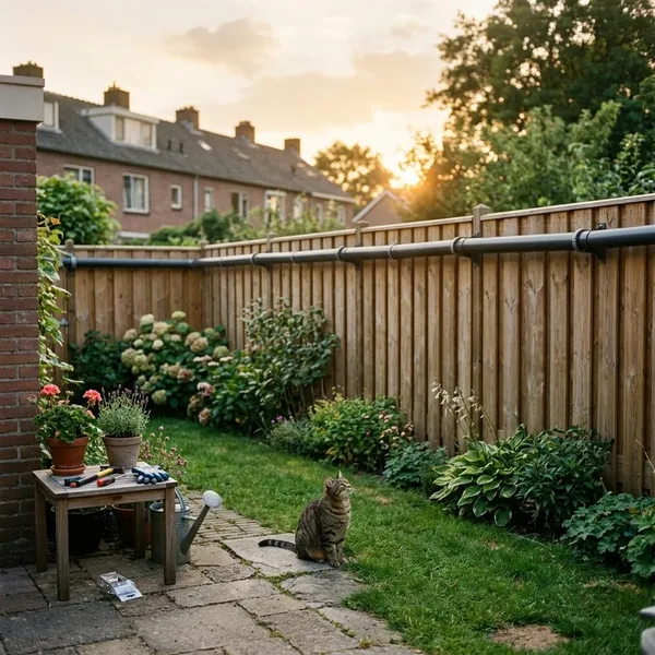 Kattenrollers maken op bestaande schutting