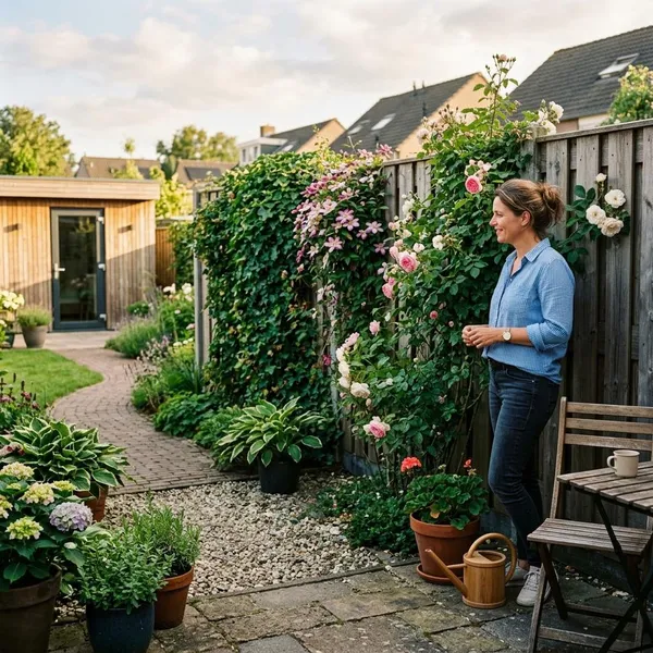 Bloeiende klimplanten voor schutting