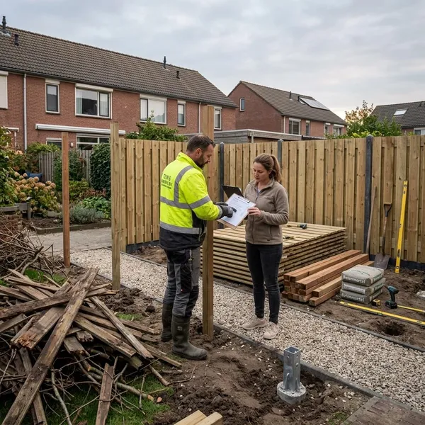 Arbeidskosten voor een schutting plaatsen