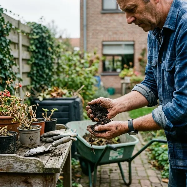 Mag potgrond naar het containerpark