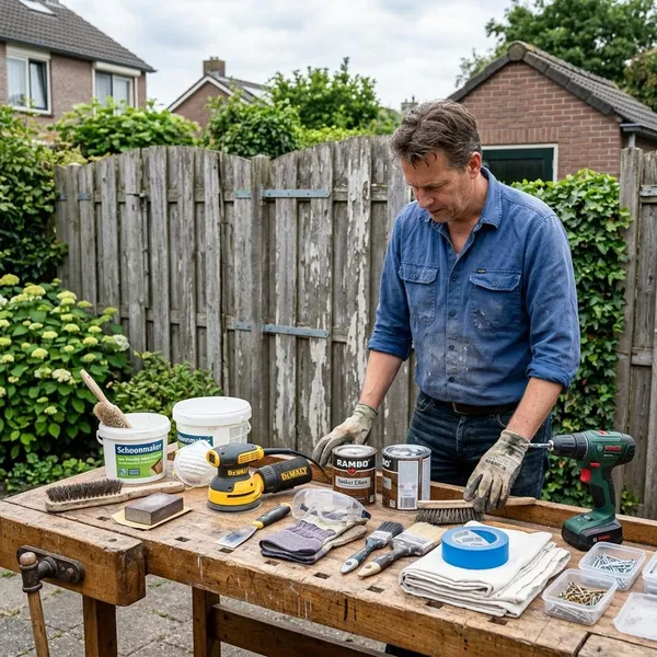 oude schutting opknappen