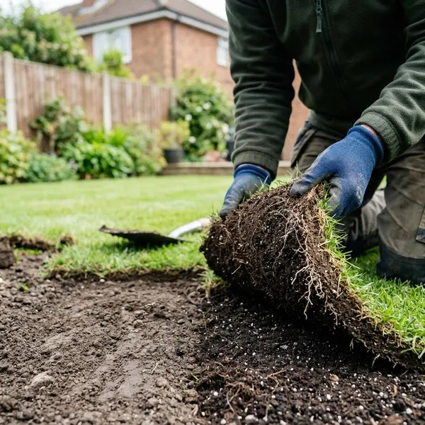 potgrond onder graszoden