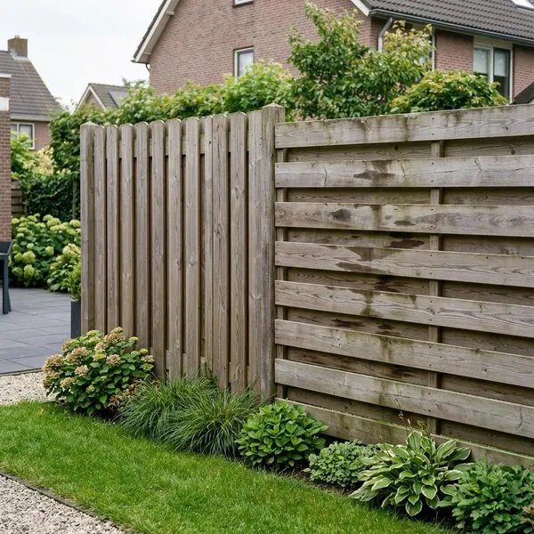 Ruimtegevoel bij een horizontale of verticale schutting