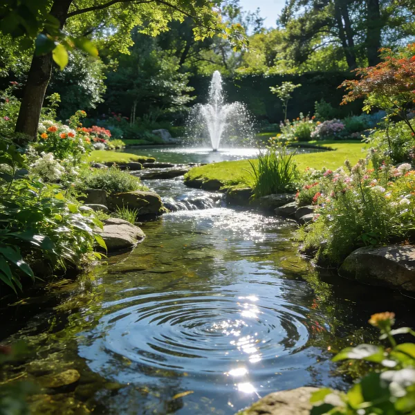 tuin met waterornament