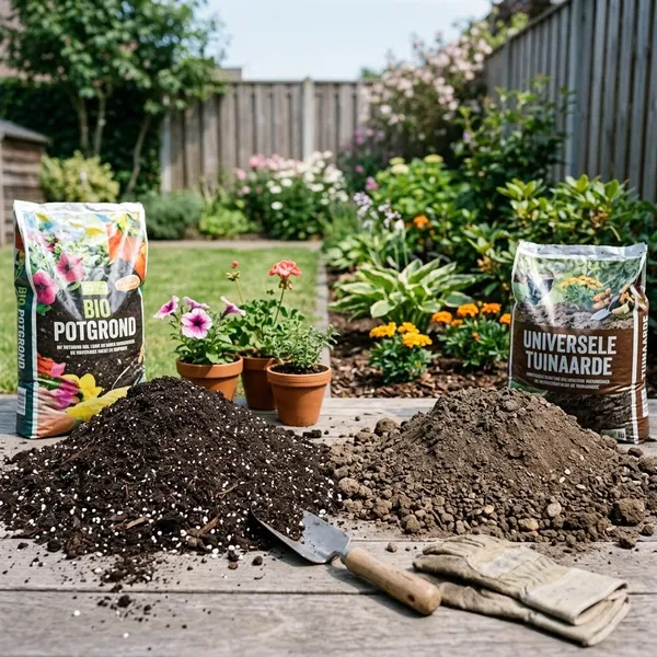 verschil potgrond en tuinaarde