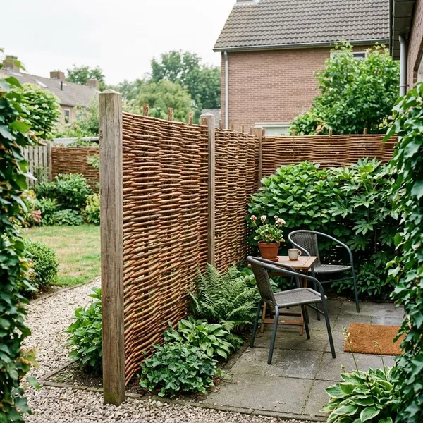 wilgentenen schutting maken